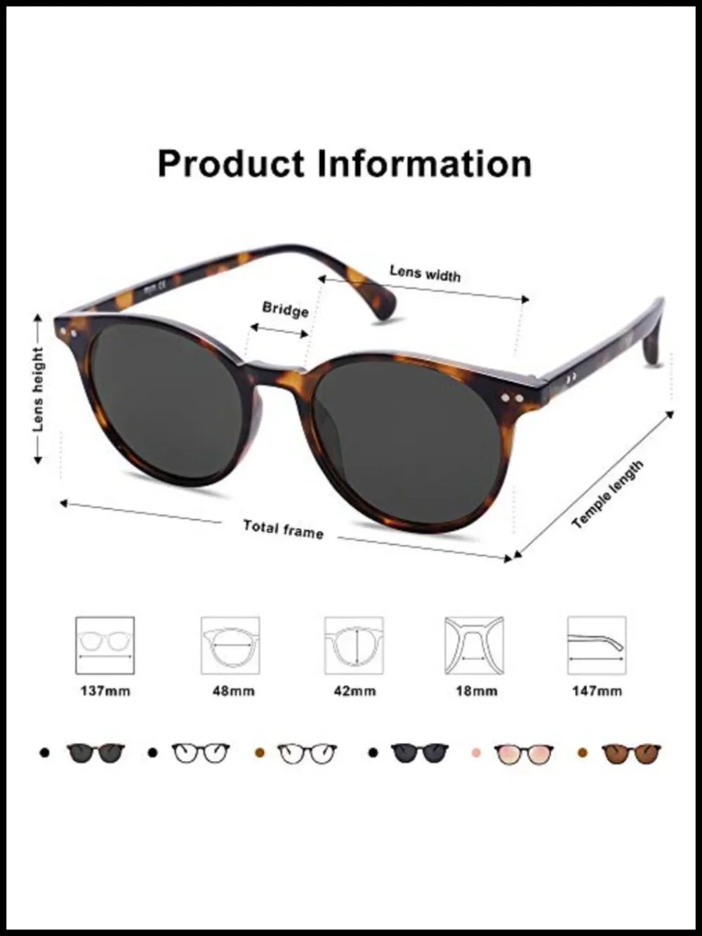 Vintage Style Round Polarized Sunglasses UV400 Lens